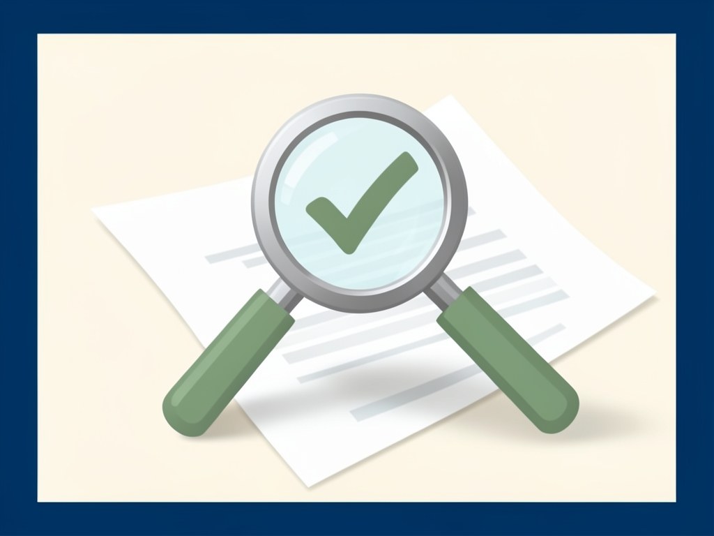 An image of a magnifying glass over a document with a checkmark, symbolizing fact-checking and editorial accuracy.