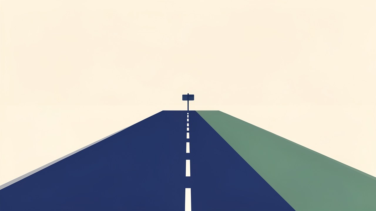 An abstract illustration of a road stretching to the horizon with different lengths, symbolizing loan term options.