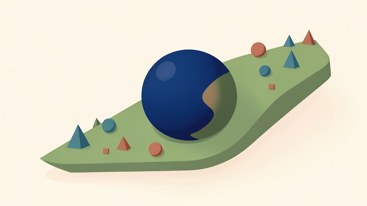 An illustration of a growing snowball rolling down a hill, symbolizing compound interest growth.