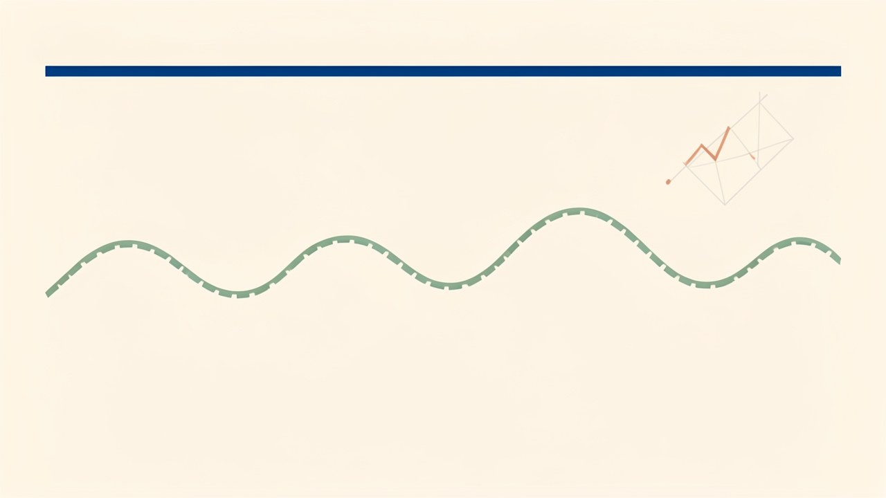 An abstract illustration of a straight solid line versus a wavy dashed line, symbolizing fixed and variable interest rates.